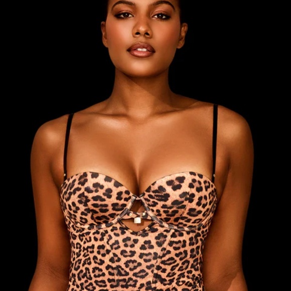 Honey Birdette Leopard Bustier 30G - Picture 3 of 5